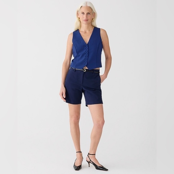 10 inch stretch chino shorts JCrew size 10 Navy color - Picture 2 of 6